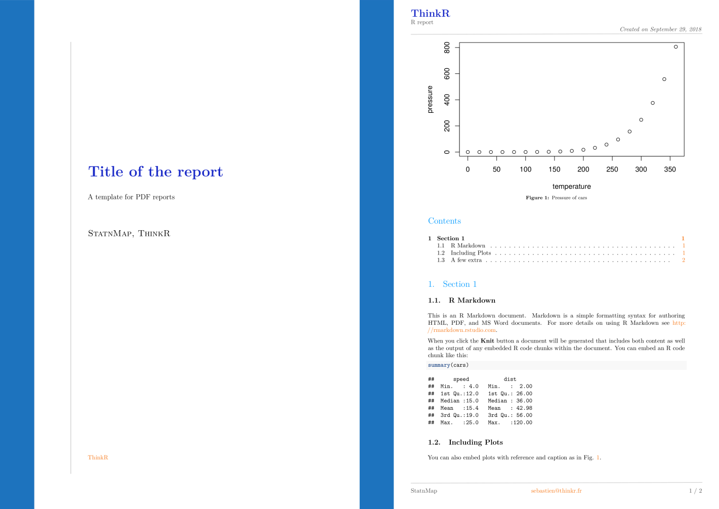 Bookdown contest submission: A R package for a PDF template for For Latex Template For Report