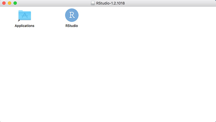 Drag RStudio to Applications